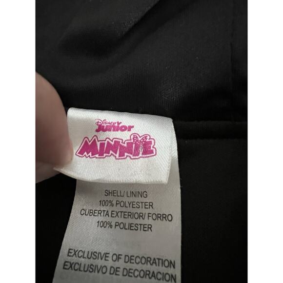 Disney Junior Minnie Mouse Girls Black Zipper Front Hooded Jacket Sz 5 - Picture 7 of 9